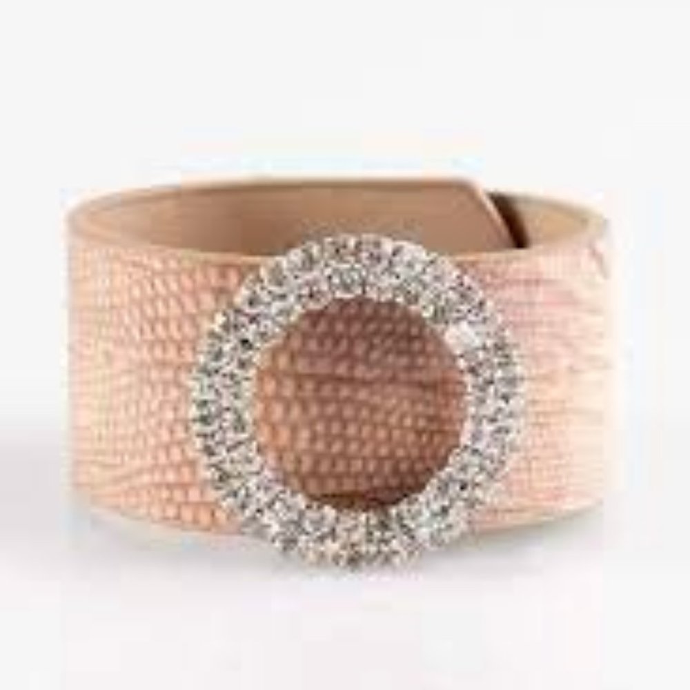 Brown Urban Wrap Bracelet with adjustable snap closure Ring in the Bling